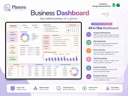 All-in-One Product Business Template Google Sheets