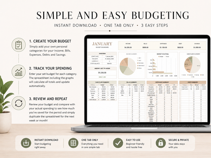 Excel Monthly Savings and Expenses Budget Spreadsheet