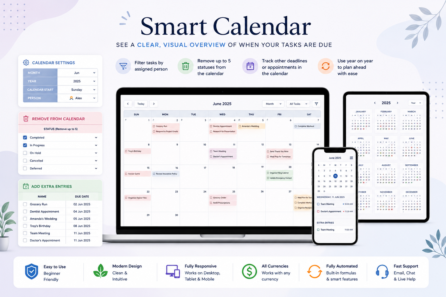 Task Tracker Google Sheets Excel | To Do List Template