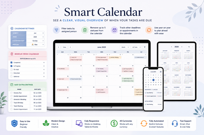 Task Tracker Google Sheets Excel | To Do List Template