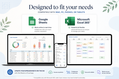 Task Tracker Google Sheets Excel | To Do List Template