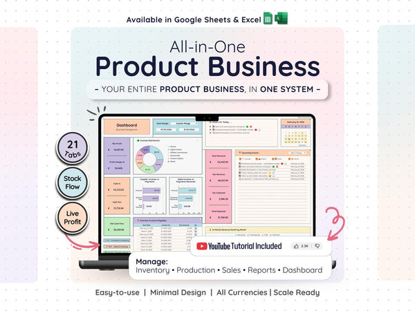 All-in-One Product Business Template Google Sheets